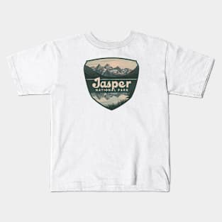 Jasper National Park Retro Shield Kids T-Shirt